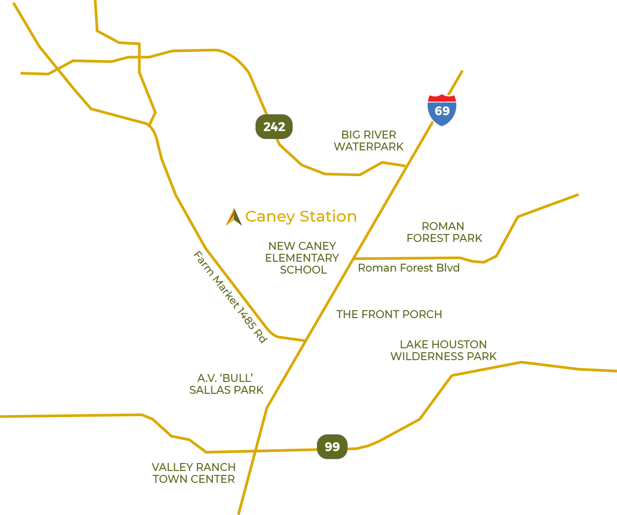 Caney Station area map