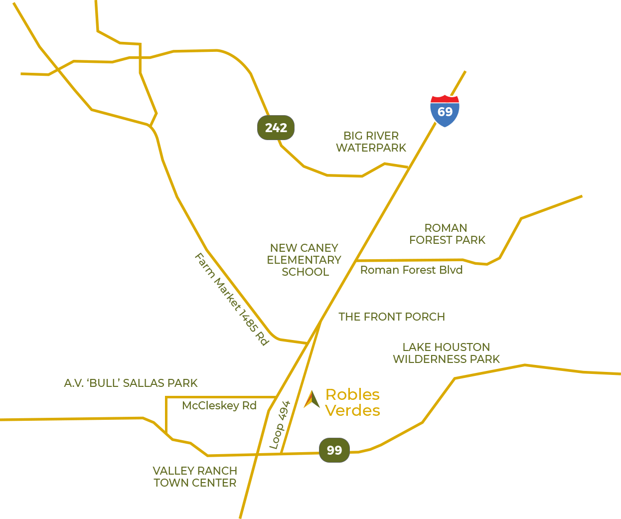 Robles Verdes area map